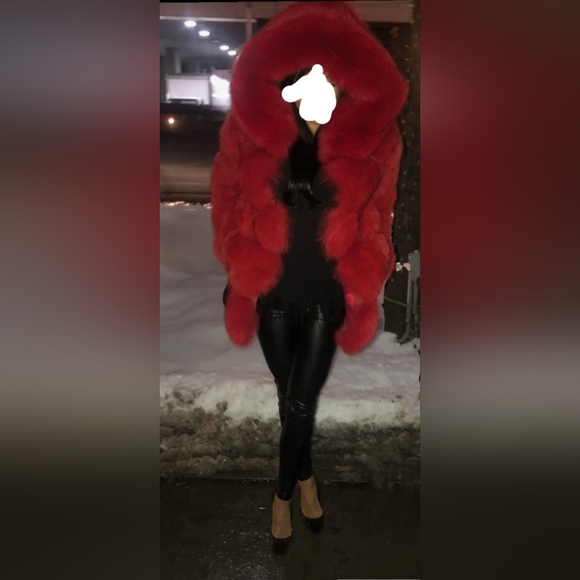 Red Fur Coat - Picture 1 of 4